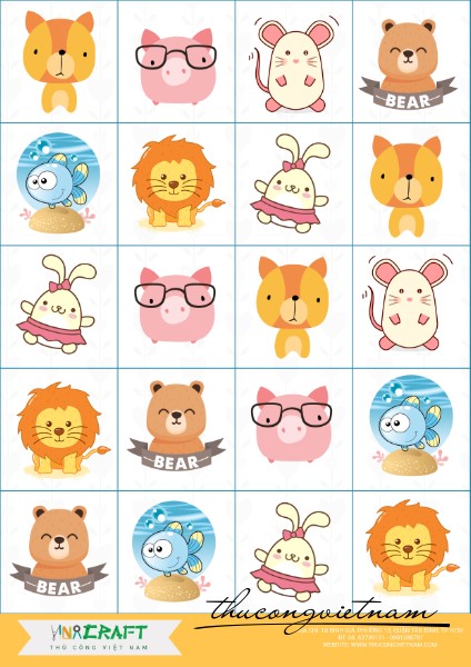 Sticker con thú mẫu 4